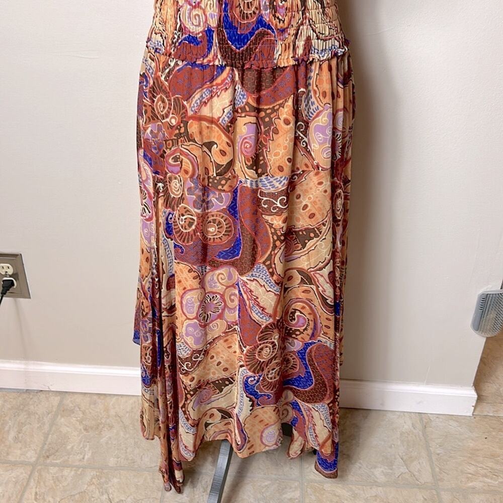 A.L.C. Lucia silk smocked waist asymmetrical hem dress - Picture 4 of 13